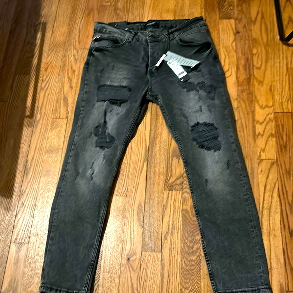 Denham house size 36,32, black distressed jeans for men